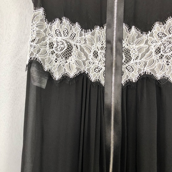 McQ by McQueen Sheer Lace Detail Zip Front Dress - Picture 3 of 8